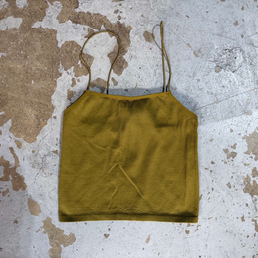 Zara green ribbed crop top tank